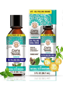 Guru Nanda Oil Pulling Oral Rinse with coconut and mint  (1 pk)