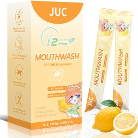 Travel Size Mouthwash, 24 Pack Portable Lemon Flavored, 12ml per Pack, Alcohol-Free, Natural Ingredients, Fresh Breath for Travel, Work & On-The-
