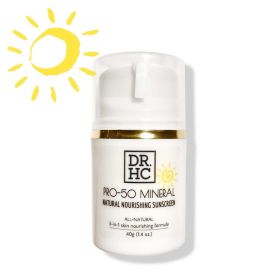 DR.HC Pro-50 Mineral Natural Nourishing Sunscreen (40g, 1.4oz.) (Natural UV Care, Skin brightening, Anti-aging, Damage Repair, Anti-inflammatory...)