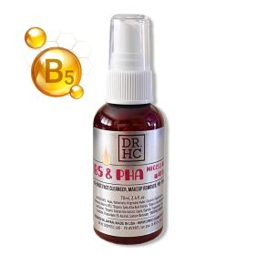 DR.HC B5 & PHA Micellar Water (No-rinse Makeup Remover, Face Cleanser & Pre-Toner) (70ml, 2.4 fl.oz.)  (Anti-sebum, Pore clearing, Anti-acne, Anti-agi