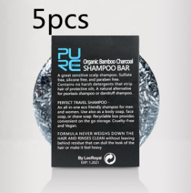 Bamboo Charcoal Shampoo Soap Bar (Option: 5PCS)