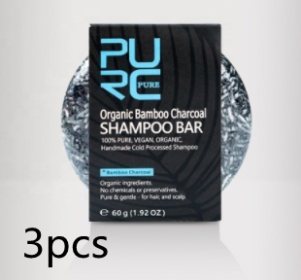 Bamboo Charcoal Shampoo Soap Bar (Option: 3PCS)