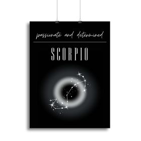 Scorpio Zodiac Vitality Poster Canvas Print or Poster (Type: Poster Print, size: 28" x 20" / 70cm x 50cm approx)