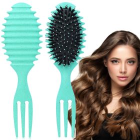 Curling Comb, Men's And Women's Curling Comb, Suitable For Styling And Shaping Long Hair, Wavy Hair With Damaged Hair Quality, Blue, Banned Platf (Color: Blue)